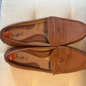 b.o.c. Cognac Brown Leather Slip-On Loafers